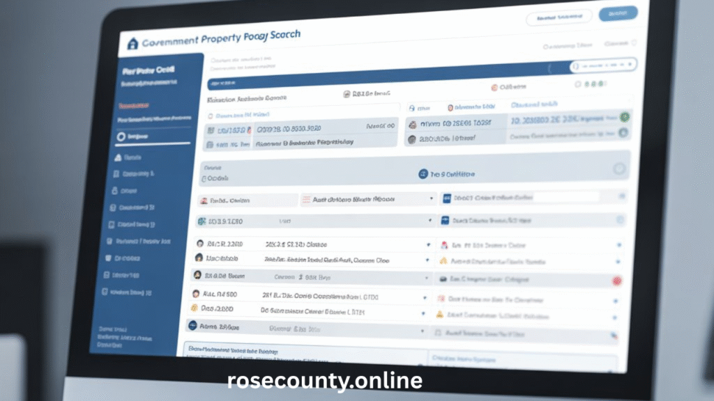 Property search showing official county property records and ownership details
