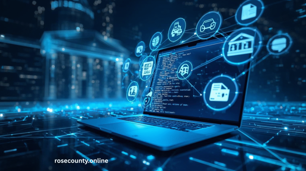 “Digital court case search with traffic, criminal, and civil icons.”